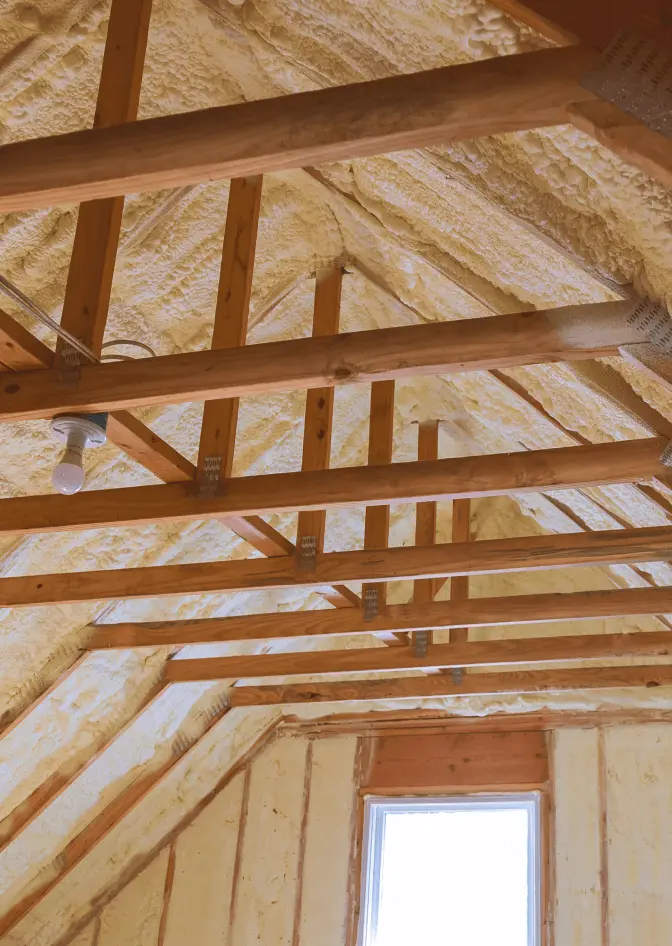Attic insulation in an attic